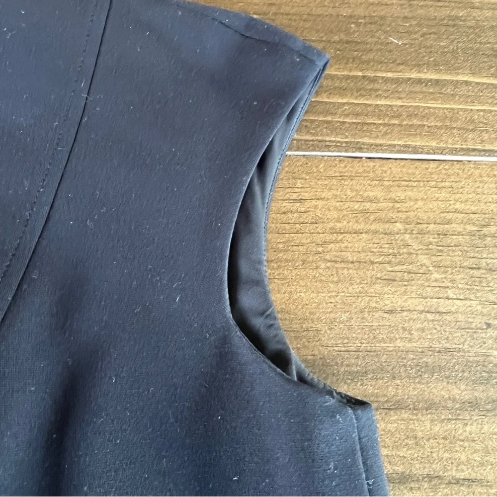 Akris Punto Black Jersey Zip Front Cap Sleeve Dress - Picture 5 of 8